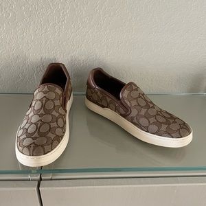 COACH Wells Slip On Sneaker Brown Tan Women’s 8.5